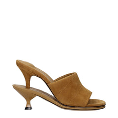 Women's Suede Sculptural Heel Brown