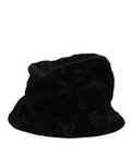 Men's Black Cotton Suede Bucket Logo Capello Hat