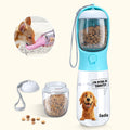 Botella de agua para mascotas con bebedero y nombre personalizada en 3D con dibujos animados de perros y gatos Regalo de cumpleaños para dueños de mascotas