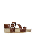 Women's Brown Leather Flat Sandals