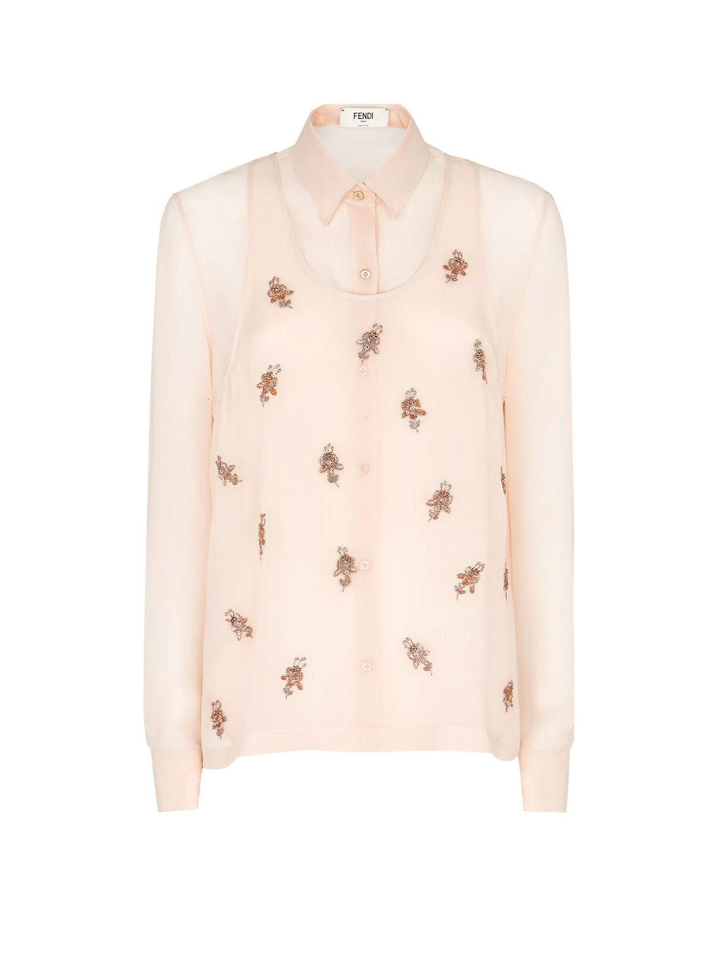 Fendi T-shirts and Polos Peach Sorbet Seta - 40