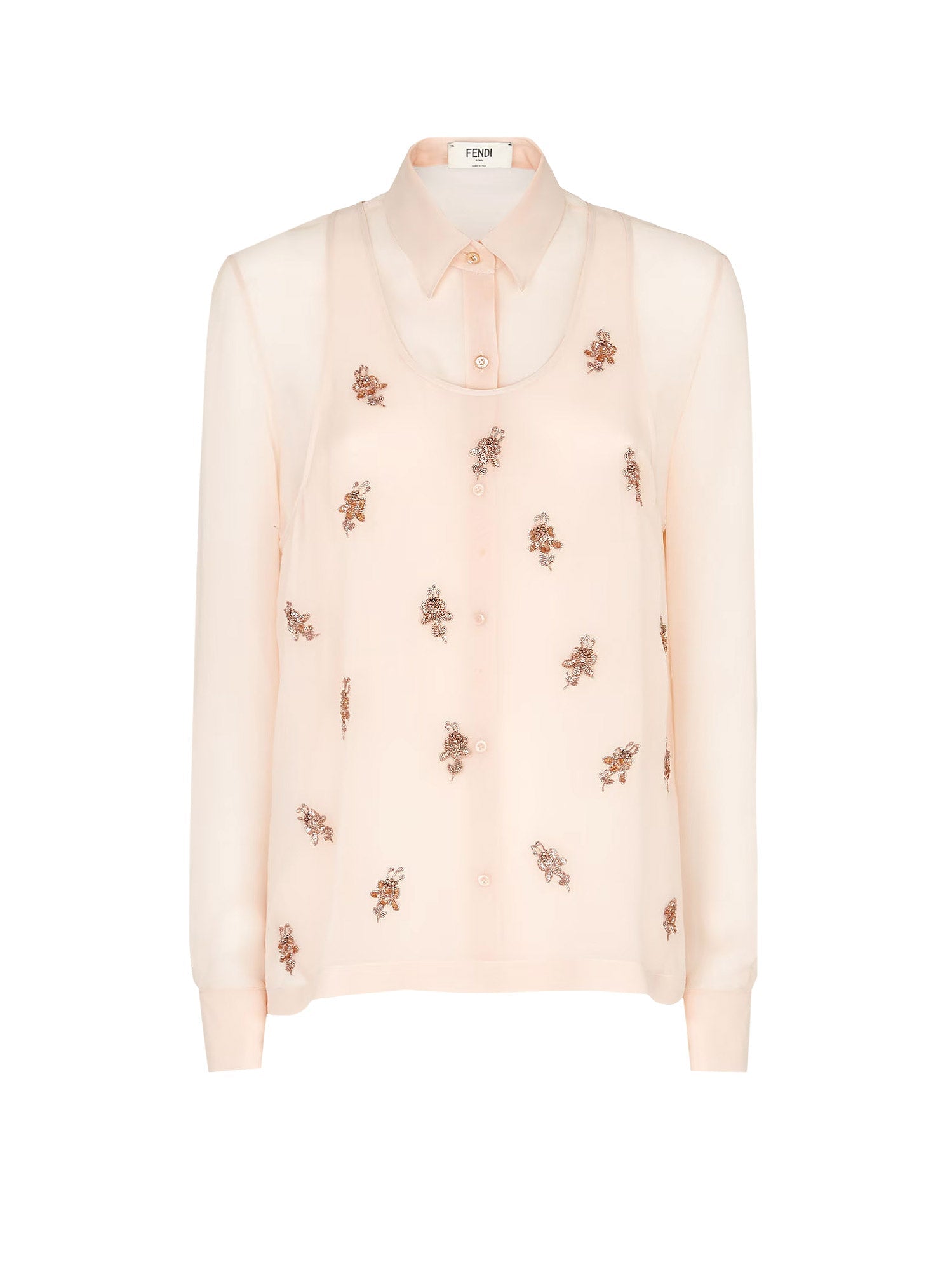 Fendi T-shirts and Polos Peach Sorbet Seta - 40