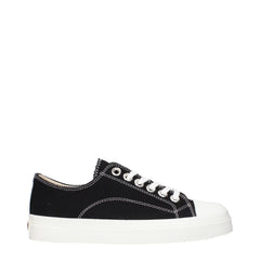 Women's Black Fabric Low Top Sneakers