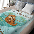 Personalizado Corazón Estanque Madre Bebé Nutrias Manta Suave con Nombre y Texto Decoración del Hogar Día de la Madre Cumpleaños Regalo para Mamá Abuela