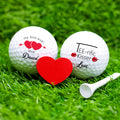 Juego de 3 pelotas de golf personalizadas con nombres Divertido Beso Rojo Labio Corazón Regalo de Cumpleaños San Valentín Aniversario para Pareja Amante del Golf