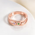Familia personalizada 1-8 Birthstones Anillo Dainty Joyería Cumpleaños Aniversario Regalo para la Madre Abuela