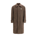 Men's Brown Viscose Coat Clothing