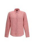 Hugo Boss Black Regular-Fit Linen Shirt — Red