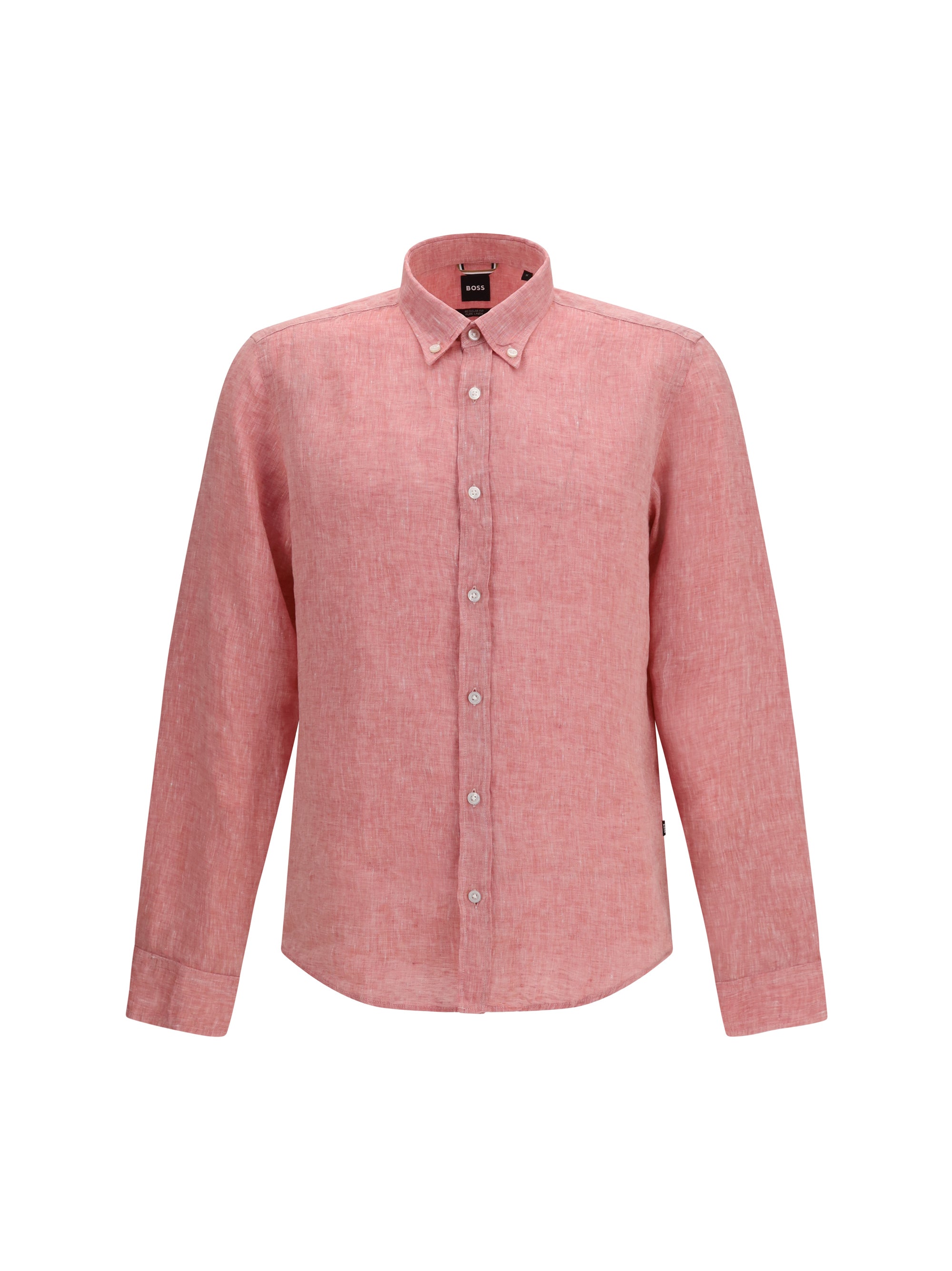 Hugo Boss Black Regular-Fit Linen Shirt — Red