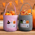 Sombrero de bruja personalizado Espeluznante Fantasma Guinga Bolsa de lona Truco o Trato con motivos bordados y nombre Regalo de Halloween para niñas Niños