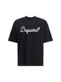 Dsquared2 Logo-Embroidered Cotton T-Shirt — Black