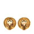 Gold Plated Rhinestone Rope Border Clip On Earrings