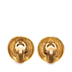 Gold Plated Rhinestone Rope Border Clip On Earrings