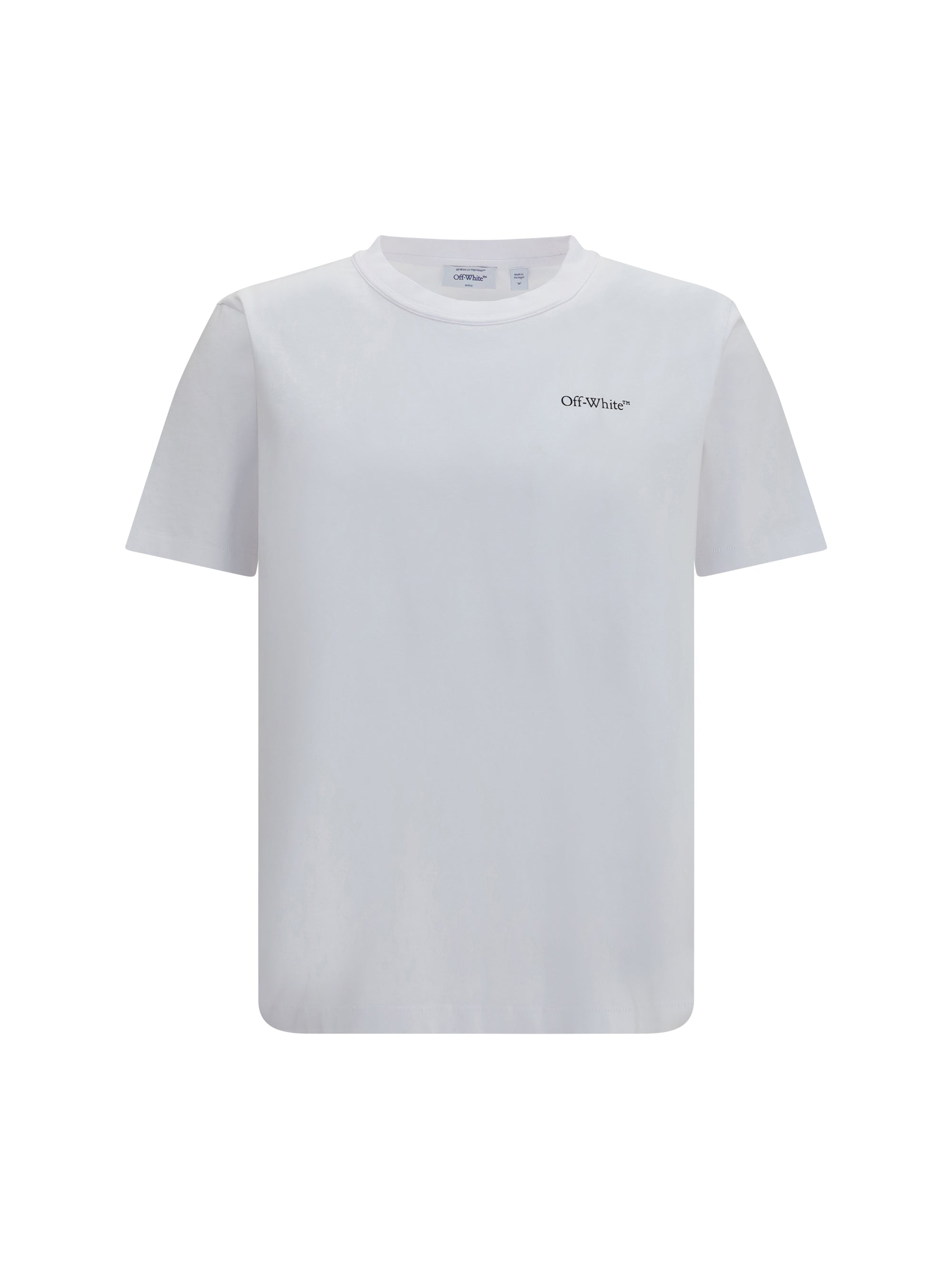 Camiseta de algodón con logo bordado Off-White — Blanco