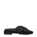 Men's Green Fabric Flat Sandals