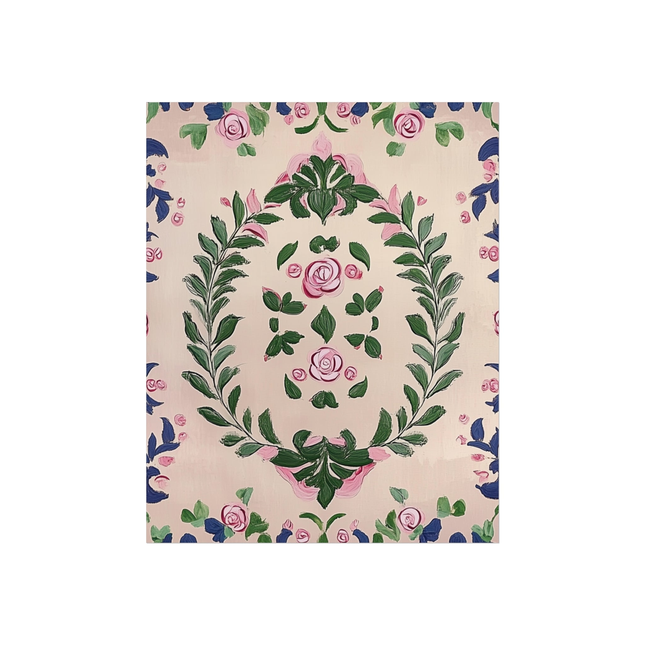 Hand-Painted Rose Garden Fine Art Poster