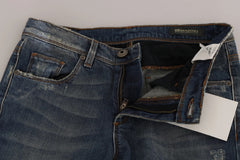Women's Blue Washed Boot Cut Jeans Cotton