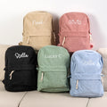 Mochila escolar personalizada de pana multicolor con nombre bordado Regalo de cumpleaños de vuelta al cole para niños pequeños