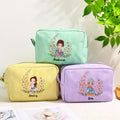 Personalizado Nacimiento Flor Caricatura Personaje Multicolor Bolsa de Maquillaje con Nombre Uso Diario Viaje Cumpleaños Regalo para Mujeres