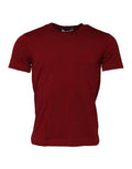 Men's Maroon Cotton Crew Neck Short Sleeves T-Shirt