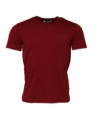 Men's Maroon Cotton Crew Neck Short Sleeves T-Shirt
