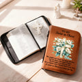 Personalizada Cruz Floral Versículos de la Biblia PU Cubierta del libro de cuero con nombre Cumpleaños Bautizo Regalo para Cristianos Mujeres