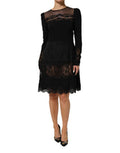 Women's Black Floral Lace Trim Sheath A-Line Dress 21+co+01+pa+pl+vi