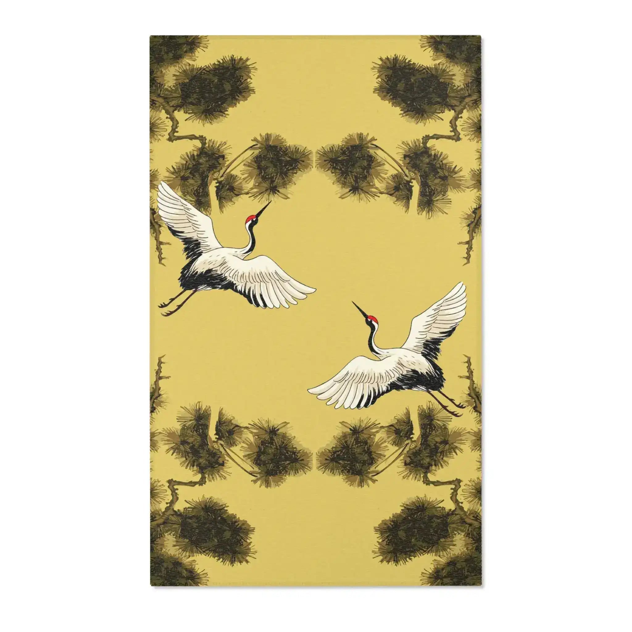 Dancing Cranes in Golden Grove Accent Rug
