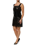 Women's Black Cut Out A-Line Sheath Mini Dress 09+pa+pl