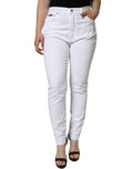 Women's White Audrey Cotton Logo Skinny Denim Jeans Co+03 Clothing