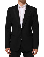 Black Wool 2 Buttons Suit Men Jacket Blazer 03+se+wv