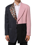Men's Multicolor Patchwork Single Breasted Jacket Blazer Pl+vi+wo+wv Clothing