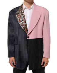 Men's Multicolor Patchwork Single Breasted Jacket Blazer Pl+vi+wo+wv Clothing