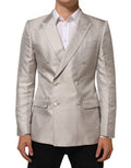 Men's Beige Martini Double-Breasted Suit Blazer