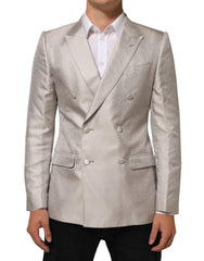 Men's Beige Martini Double-Breasted Suit Blazer