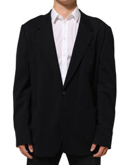 Women's Black Viscose 2 Buttons Suit Jacket Blazer 05+pa+vi
