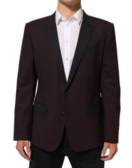 Women's Maroon Wool 2 Buttons Suit Jacket Blazer 03+wv