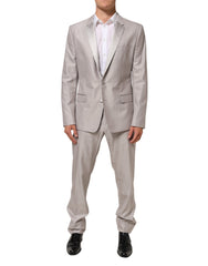 Men's Light Gray Wool 2 Piece Martini Formal Suit Pl+se+wv