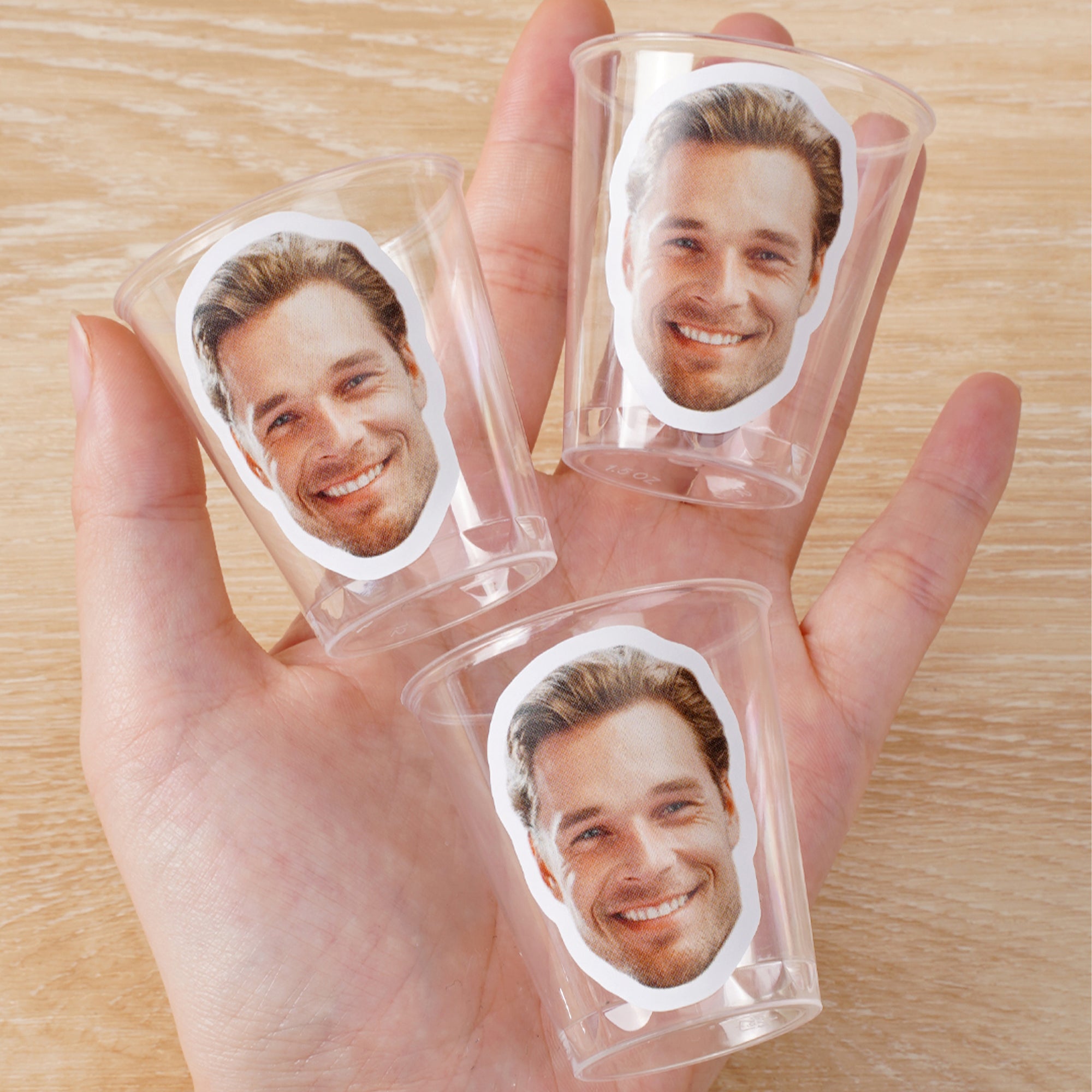 Vaso de plástico personalizado con foto de la cara del novio Regalo de cumpleaños de despedida de soltero para el novio