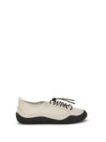 Prada Leather and Fabric Sneakers — Beige