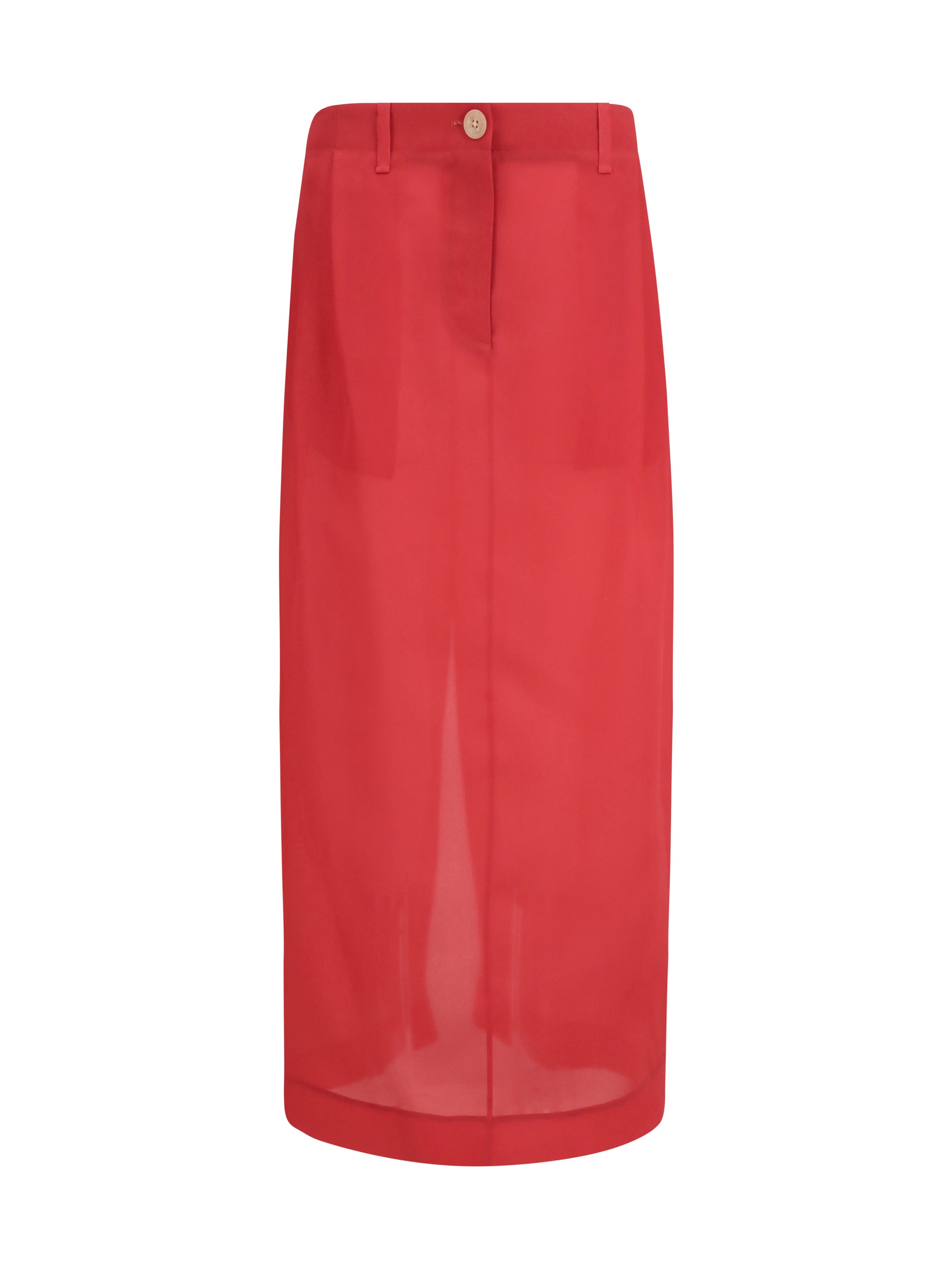 Khaite Lucian Midi Skirt — Red