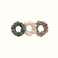Lot de 3 chouchous (champagne, léopard, vert sauge) - le moyen