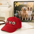 Bordado Personalizado Retrato de Perro Gato 100% Algodón Gorra de Béisbol Ajustable con Nombres Accesorios para Exteriores Fiesta de Mascotas Regalo de Cumpleaños para Dueños de Mascotas