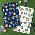 Toalla deportiva personalizada Best Dad 1-3 Face Photos Golf Quick-Dry Uso diario Regalo del Día del Padre para papá golfista