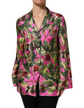 Women's Fig-Printed Silk Blouse Pink