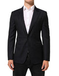 Black Wool Napoli 2 Button Men Suit Blazer