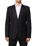 Black Wool 2 Buttons Suit Jacket Men Blazer Wm+wo