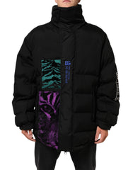 Black Nylon Puffer Men Full Zip Jacket Co+pa Clothing