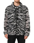 Men's Gray Camouflage Hooded Sweatshirt Jacket Clothing