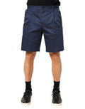 Men's Blue Cotton Stretch Mid Waist Bermuda Shorts Co+03